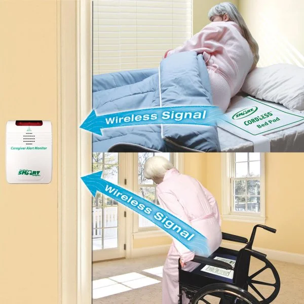 Wireless Alarm with Bed & Chair Sensor Pads Bed Exit Alarm Systems