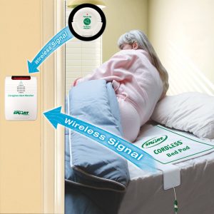 Quiet and Cordless Bed Exit Alarm System with Nurse Call Button Bed Exit Alarm Systems