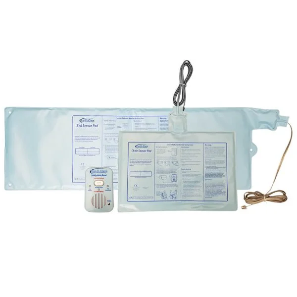Val-U-Care Safety Monitor with Bed exit pad and Chair exit pad – Know When They Get Up! Bed Exit Alarm Systems