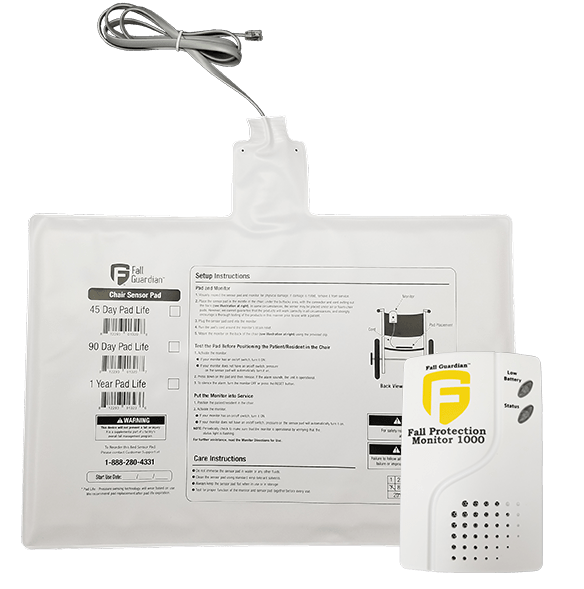 Fall Guardian 1000 Monitor and Chair Sensor pad – Automatically alerts Caregiver! Chair Exit Alarms